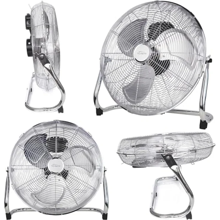 Tronitechnik® XL Windmaschine mit 45 cm Ø | Ventilator verstellbarer Winkel | Bodenventilator 3 Stufen | Ventilator leise aus Metall | Luftkühler | Standlüfter | Raumkühler – Bild 1