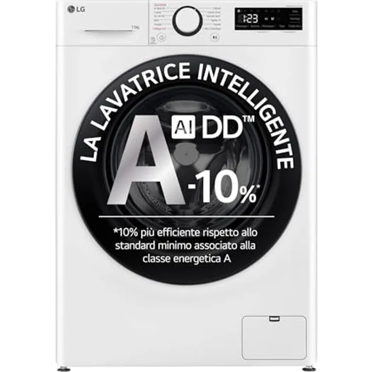 LG AI DD F4R3011NSWB Waschmaschine Frontlader, 11 kg, 1400 U/min, AIWash, Dampfwäsche, Direct Drive, Smart Diagnosis, freistehend, Weiß, 60 x 85 x 56,5 cm