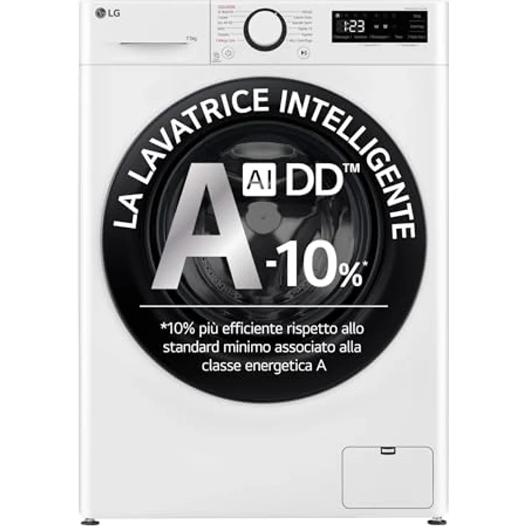 LG AI DD F4R3011NSWB Waschmaschine Frontlader, 11 kg, 1400 U/min, AIWash, Dampfwäsche, Direct Drive, Smart Diagnosis, freistehend, Weiß, 60 x 85 x 56,5 cm – Bild 1