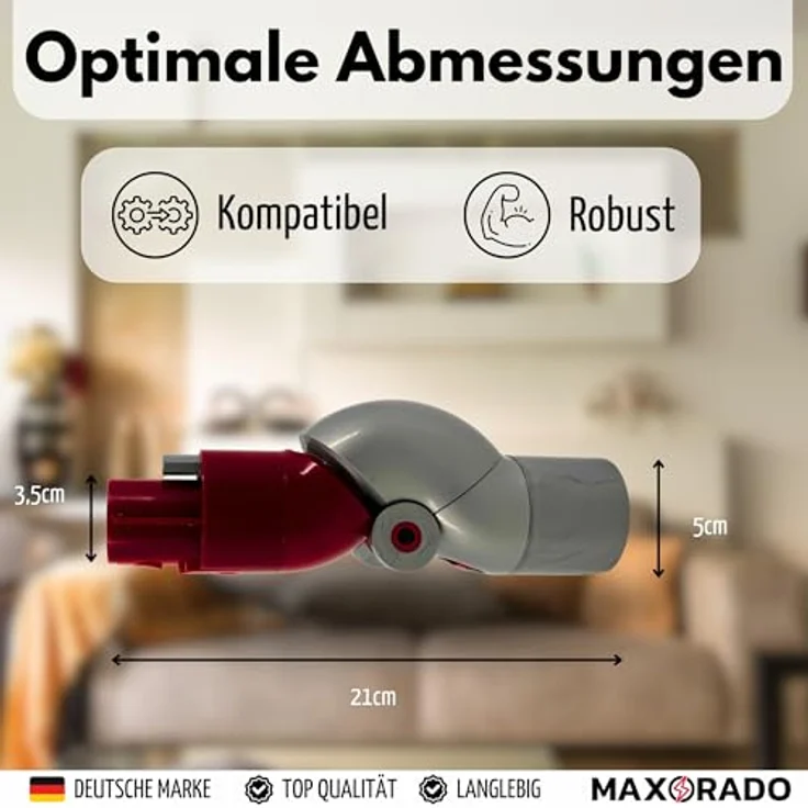 MAXORADO Winkeladapter für Dyson V7 V8 V10 V11 V15, 90° verstellbar, robustes Zubehör für Akku-Staubsauger – Bild 5