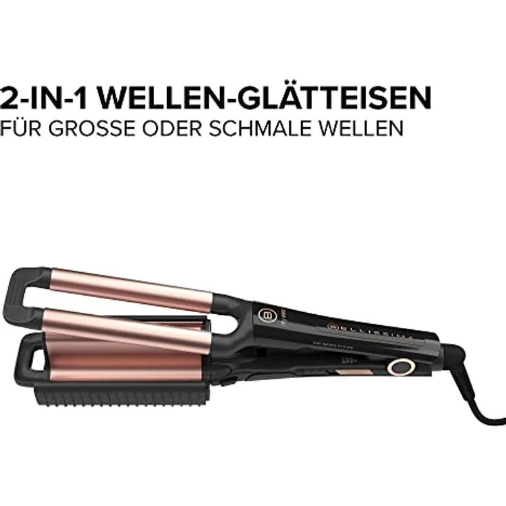 Bellissima My Pro Beach Waves GT20 400 Haarglätter, glätteisen, Keramikbeschichtung, breite und enge Wellen, natürlicher Effekt, 3 Stufen Temperatur 160 ° C - 200 ° C – Bild 2
