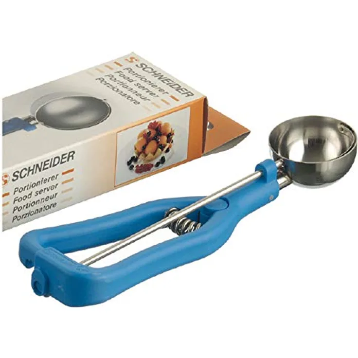 Schneider Eisportionierer ø 51 mm aus Edelstahl mit blauem Griff