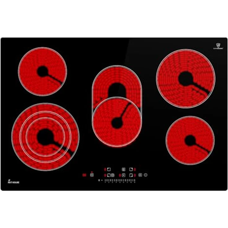 KKT KOLBE Glaskeramik Kochfeld CH7705RL, 80 cm, autark, 8,7 kW, 5 Kochzonen, Bräterzone, Dreifachzone, Rahmenlos, Timer, Restwärmeanzeige – Bild 1