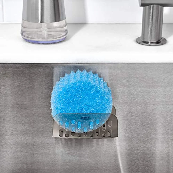 OXO Good Grips 13273500 Stronghold Suction Sponge Holder Schwammhalter, Plastic, grau – Bild 6