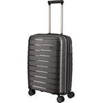 travelite 4-Rad Handgepäck Koffer mit TSA Schloss erfüllt IATA-Bordgepäckmaß, Gepäck Serie AIR BASE: Funktionaler Hartschalen Trolley im coolen Look, 075347-04, 55 cm, 37 Liter, anthrazit (grau)