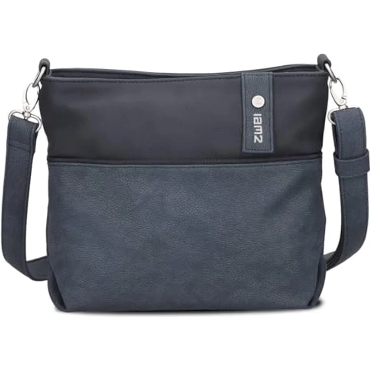ZWEI Beuteltasche Jana J8, Umhängetasche aus weichem Kunstleder, schwarz, 27 x 10 x 23 cm – Bild 3