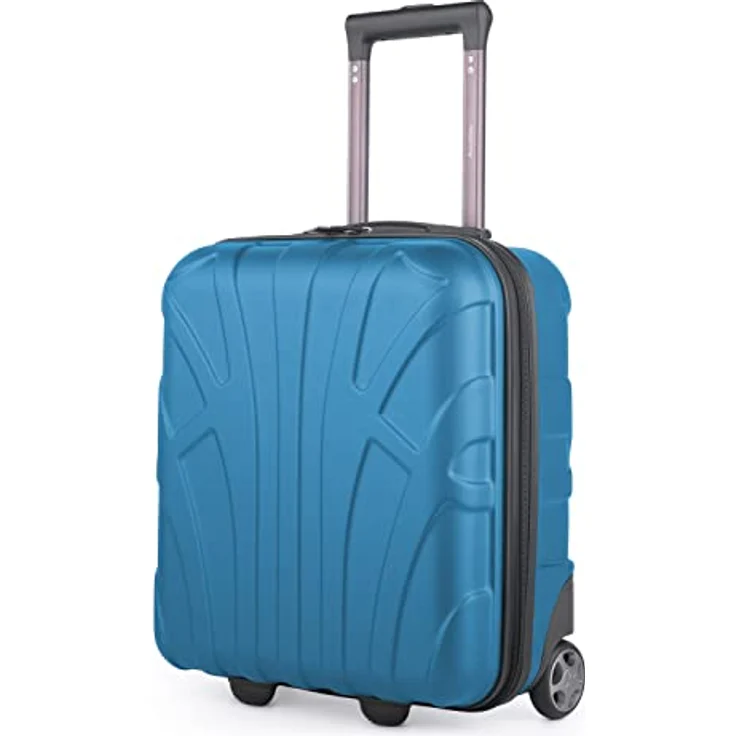 suitline Kleiner Koffer 45x36x20 cm, Easyjet Freigepäck Underseat Handgepäck, Bordgepäck Trolley 30 Liter, leicht, ABS Hartschale, Cyanblau – Bild 1