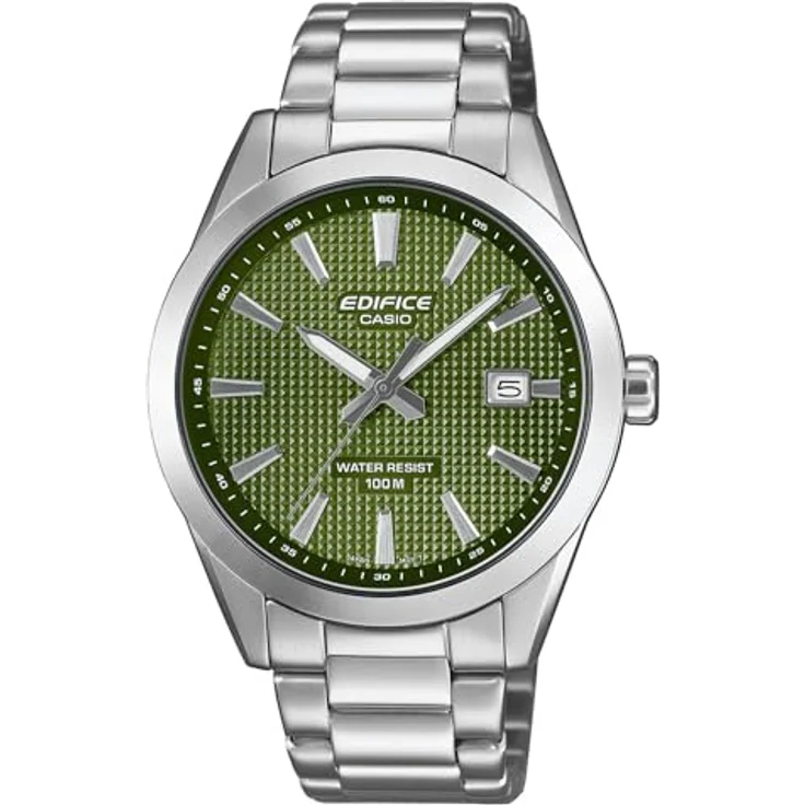 Casio Herren-Armbanduhr Edelstahl Grün EFV-160D-3AVEF, Quarzwerk mit leuchtendem Zifferblatt und Kalenderfunktion – Bild 1