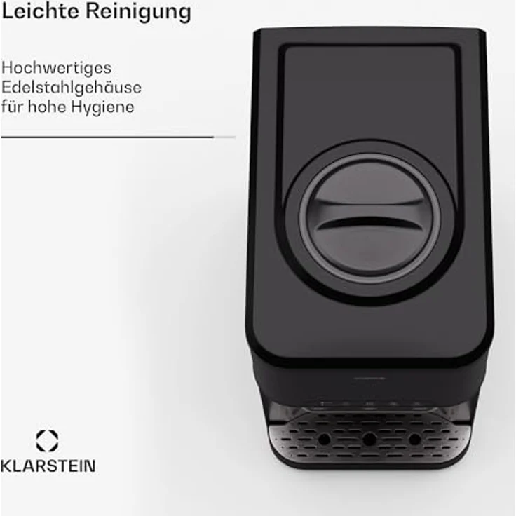 Klarstein Eiswürfelmaschine Aqueous, 3-in-1 mit Heiß- und Kaltwasserdispenser, selbstreinigend, 20 kg Eis pro Tag, BPA-frei – Bild 6