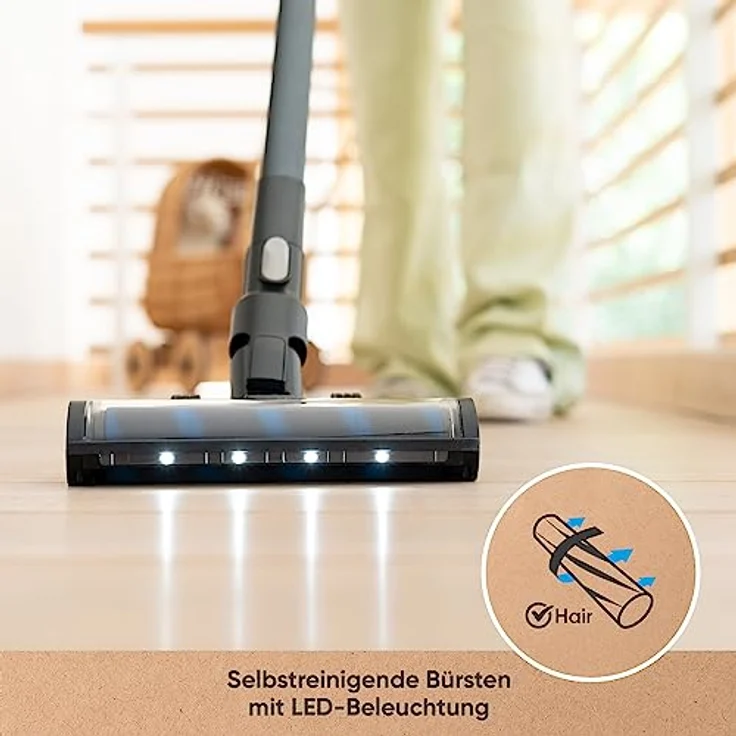 hoogo Akku-Staubsauger S5+ 3in1 | beutellos kabellos | Laufzeit bis zu 75 Min. | Handstaubsauger | Powersauger mit Beuteloption | LED Beleuchtung… – Bild 5
