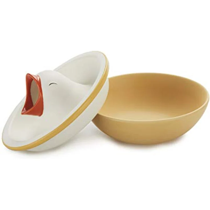 Balvi Snackschale Hungry Bird, 10,5 x 16 cm Keramik, weiß/beige mit Innenfach für Nussschalen und Olivenkerne – Bild 7