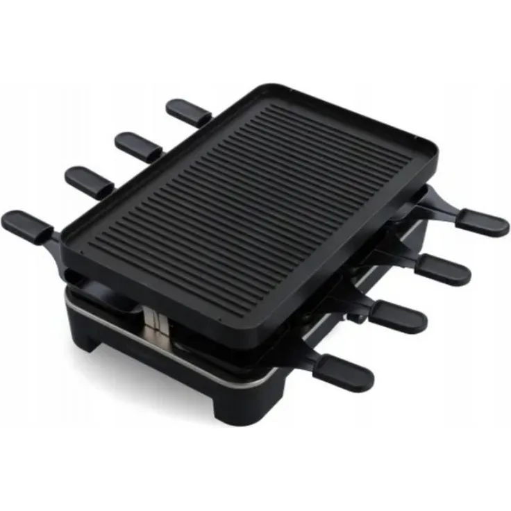 Mauviel 1830 Raclette Grill, Antihaft, 1200 Watt, für bis zu 8 Personen, mit 8 Pfännchen und großer Grillplatte