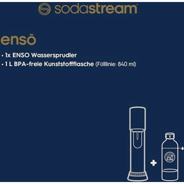 SodaStream® enso™ Premium Wassersprudler | Edelstahl-Design von Naoto Fukasawa | inkl. 1 L BPA-freie Flasche & Reinigungstuch | Einfaches CO2-Wechsel-System, Silber – Bild 2