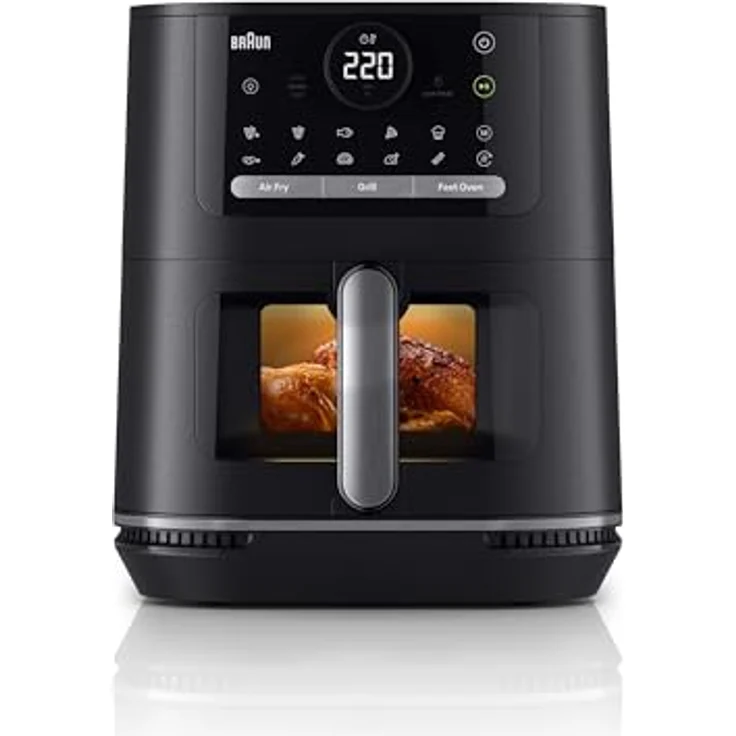 Braun MultiFry 5 HF5073IBK, 3-in-1 Heißluftfritteuse, 6L Airfryer, 80-220°, 20 Programme, Touch-Bedienung, RealOven-Technologie, 2000W, Schwarz – Bild 1