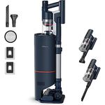 Ultenic FS1 Akku Staubsauger mit selbstreinigender Absaugstation, 30KPA Kabelloser, Multifunktionaler Staubsauger mit LED-Anzeige, 60Min Laufzeit, 4 Saugmodi, 5 Filtersysteme, 450W Motor, Dunkelblau