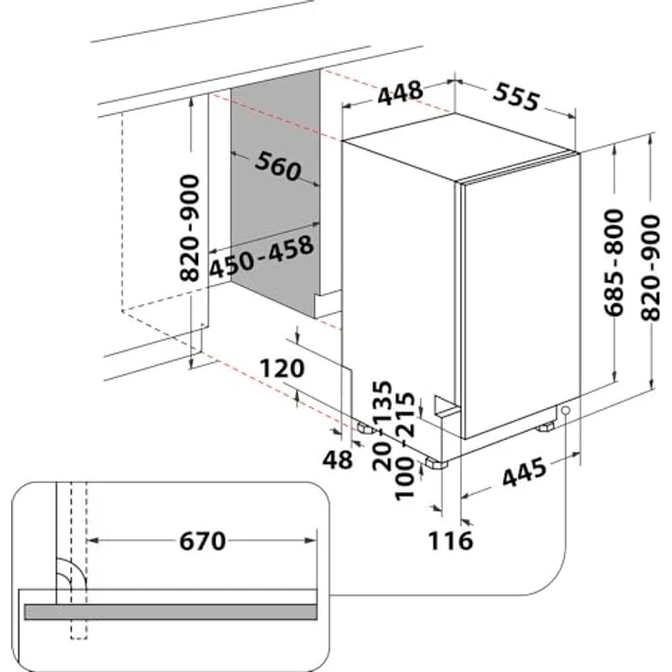 Whirlpool WH6IC11BS7LSA0, Voll integrierbarer Geschirrspüler mit 11 Maßgedecken, 41 dB, Energieeffizienzklasse C, Intensiv- und Eco-Programm – Bild 9