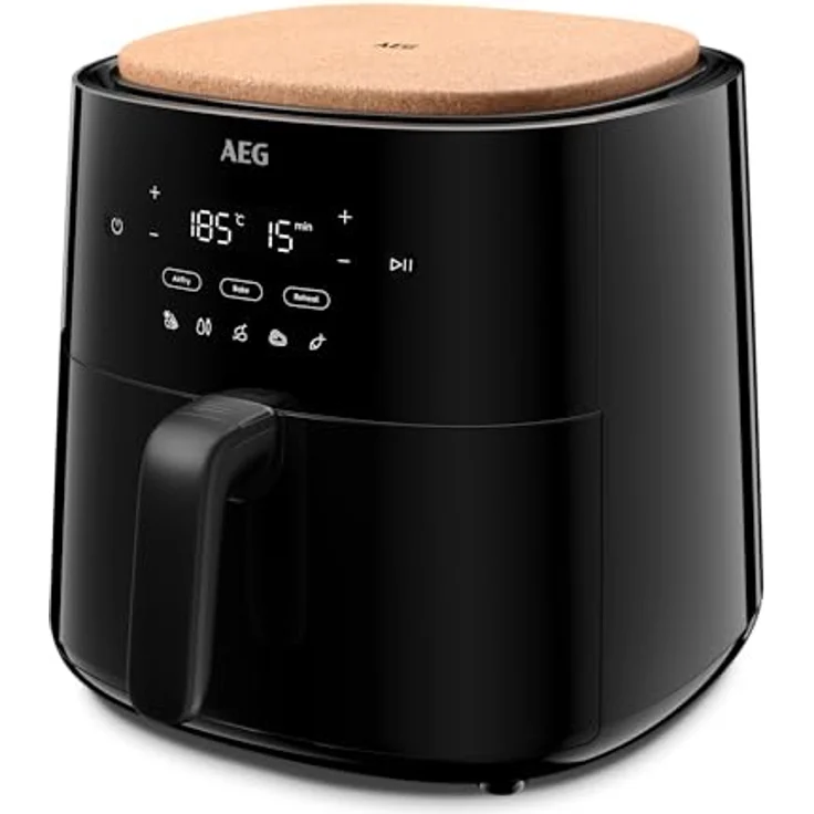 AEG AAF5B Heißluftfritteuse, 5 l, 60-200 °C, 8 Programme, schwarz – Bild 1