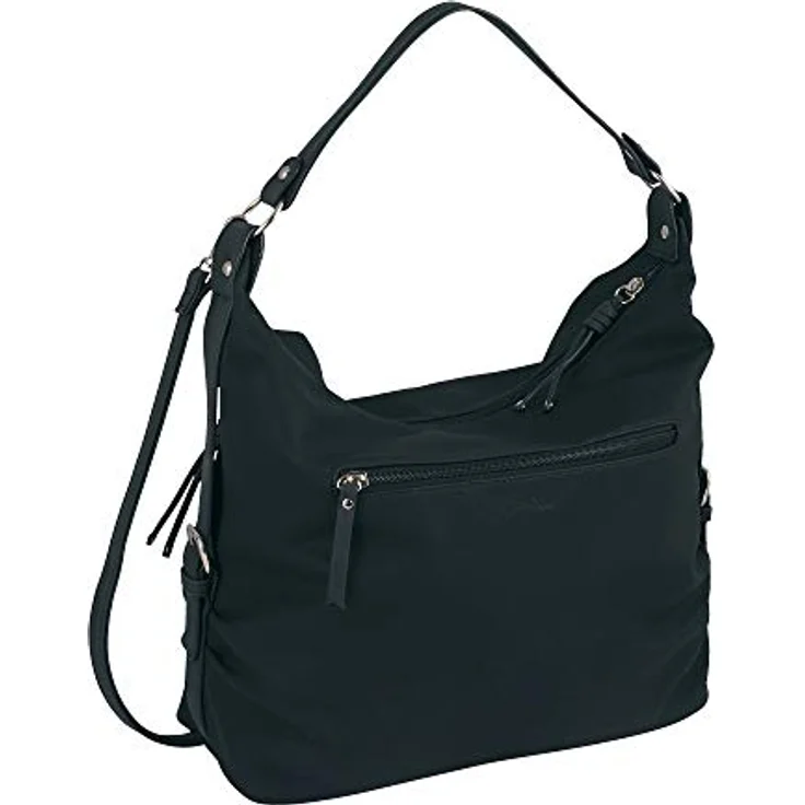 Tom Tailor Caia Schultertasche, geräumige Handtasche mit zwei Reißverschlussfächern, 37 cm, Schwarz – Bild 4