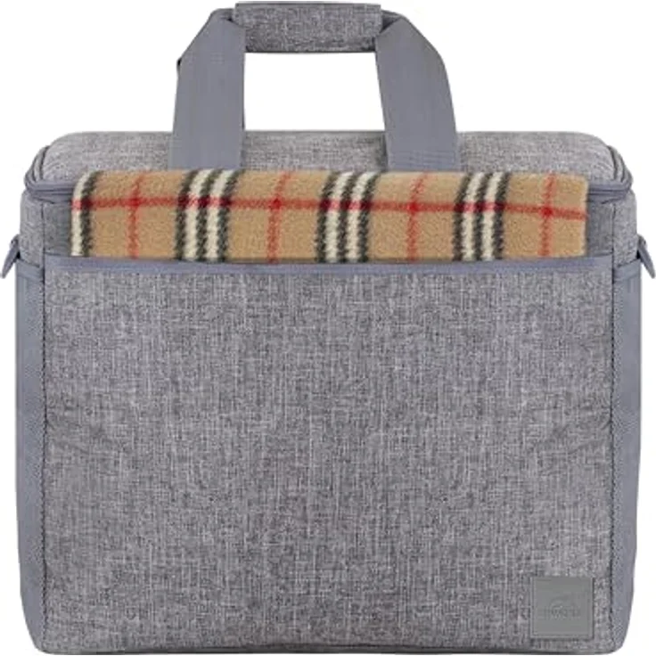 Rivacase Kühlbox, 34 l, Lunch-Kühltasche für 54 Dosen, hellgrau, schmutz- und wasserabweisend – Bild 4