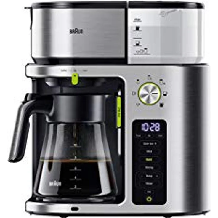 Braun MultiServe KF 9170 SI Kaffeemaschine - Filterkaffeemaschine mit Glaskanne, Direktwahl von 7 Portionsgrößen für bis zu 10 Tassen, Tee-Funtion, Touch Display, Zeitschaltuhr, 1750 Watt, edelstahl – Bild 2