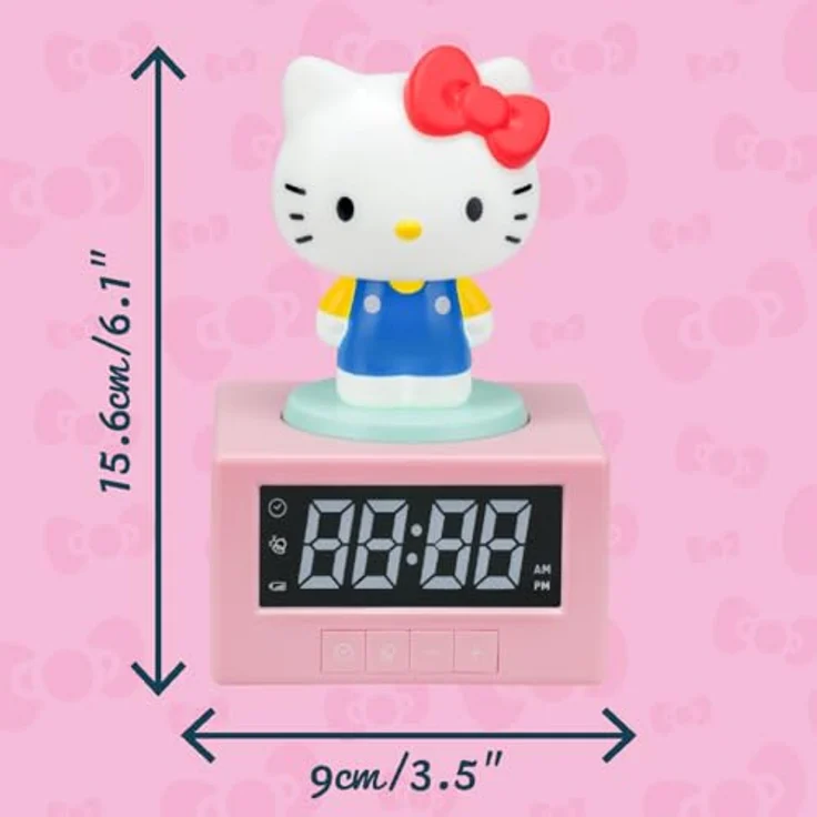 Paladone Hello-Kitty Kinderwecker, digitaler Wecker mit Nachtlicht und Musik, offizielles Sanrio Lizenzprodukt – Bild 4