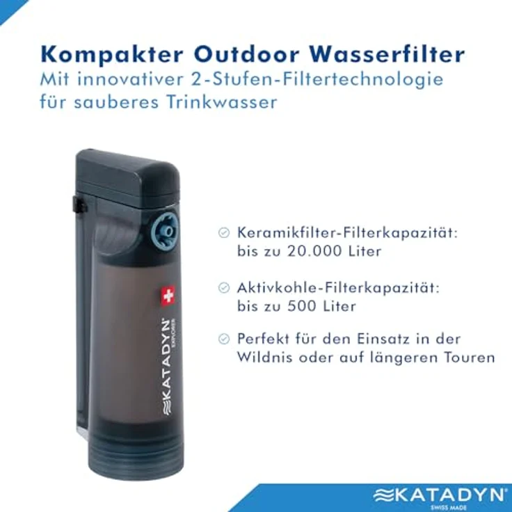Katadyn Explorer Filter, 2-stufige Wasseraufbereitung mit Keramikelement und Aktivkohle, robust für extreme Bedingungen – Bild 3