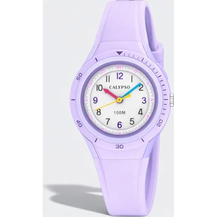 CALYPSO WATCHES My First Watch K5856/3, Quarzuhr für Kinder, analog, bis 10 bar wasserdicht, Gehäuse und Armband in helllila, Zifferblatt weiß, 29 mm – Bild 6