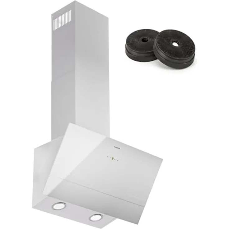 Klarstein Dunstabzugshaube 60cm, Abluft-Dunstabzugshaube mit Spülmaschinenfestem Filter aus Aluminium, Leise Abzugshaube Abluft, 305m³/h Luftstrom, Effiziente Wandhauben mit LEDs & Touch Controls