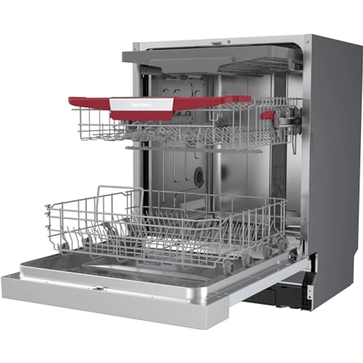 homeX DWSI601444C Geschirrspüler 60 cm, teilintegrierbare Spülmaschine für 14 Maßgedecke, 7 Programme, AquaStop, 44 dB, Edelstahl-Innenraum – Bild 12