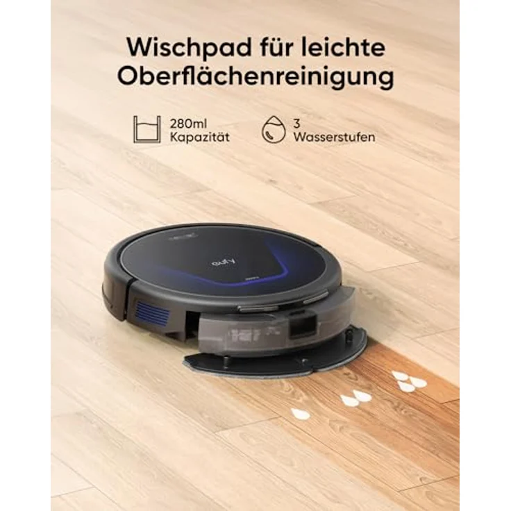 eufy G50 Hybrid Saugroboter mit Wischfunktion, 4.000Pa Saugkraft, Dynamische Navigation, Pro-Entwirrkamm, Wischpad, Ideal für Tierhaare & Hartböden – Bild 5