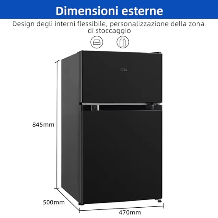 CHIQ 86 Liter Zweitüriger Kompaktkühlschrank, 25 Liter Gefrierfach, 61 Liter Kühlschrank, 4 Sterne Gefrierfach, mit Eiswürfelbereiter für Wohnung, Wohnheim, 12 Jahre Garantie auf den Kompressor - Preisvergleich – Bild 4