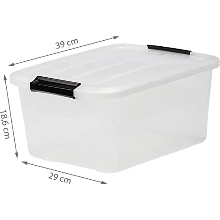 IRIS 3er-Set stapelbare Aufbewahrungsboxen 'Top Box', mit Deckel und Klickverschluss, 15 Liter, Kunststoff - Plastik, transparent – Bild 5