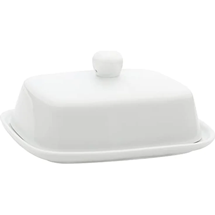 Belle Vous Weiße Butterdose Keramik mit Deckel – Butter Dose aus Keramik mit Griff – Butterdose Butter Deckel Passend für Kleine und Große Butter – Bild 1