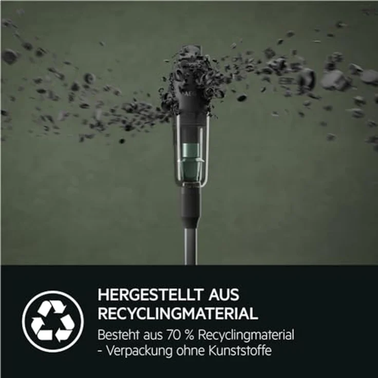 AEG ULTIMATE 7000 AP71UB14AM Akku-Staubsauger / leicht 2,2 kg / 70 % Recyclingmaterial / 50 Min. Laufzeit / 5-Stufige Filtration / alle Böden / Automatik / Zubehör / grau – Bild 5