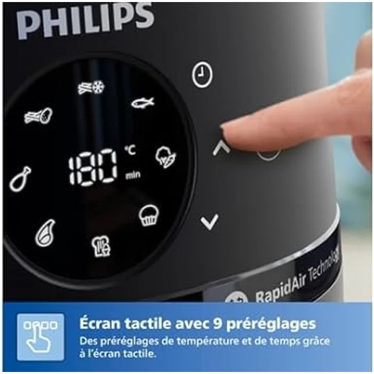 Philips Série 2000 Airfryer NA211/00, Heißluftfritteuse mit 1300 W, 3,2 Liter Behälter, 13 Kochmodi, schwarz und grau – Bild 4