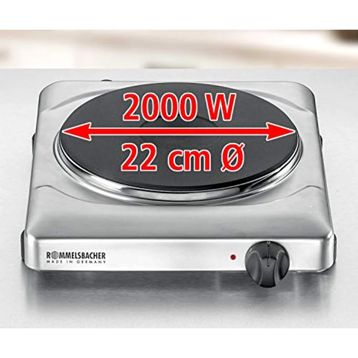 Rommelsbacher THS 2022E, Kochplatte, Betriebsart elektrisch, Breite 28 cm  – Bild 3