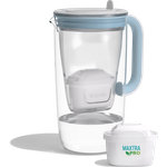 BRITA Tischwasserfilter aus Borosilikatglas – stoßfest, nachhaltig, mit biobasiertem Trichter, LED-Wechselanzeige und MAXTRA PRO ALL-IN-1 Filter für reinen, besseren Wassergenuss