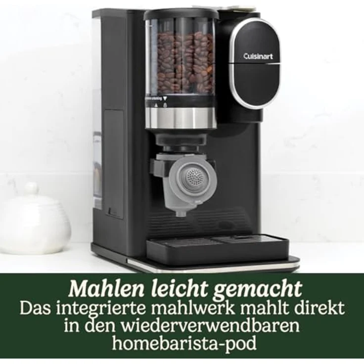 Cuisinart Kaffeemaschine für eine Tasse, gemahlen und gebrüht | Single serve Filterkaffee | Eingebautes Kegelmahlwerk aus Edelstahl | 3 Tassengrößen wählen | Wiederverwendbare Filterkapsel | Schwarz – Bild 3