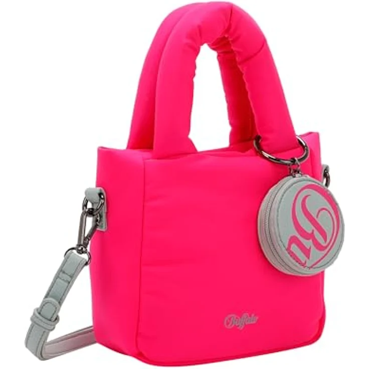 Buffalo Boxy25 Mini Bag, Handtasche aus 100% Nylon in Neon Pink, 17.5 cm x 8 cm x 18 cm – Bild 4