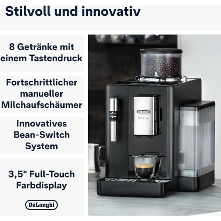 Extra Delonghi EXAM440.35.B Rivelia, Kaffeevollautomat, Schwarz – Bild 2