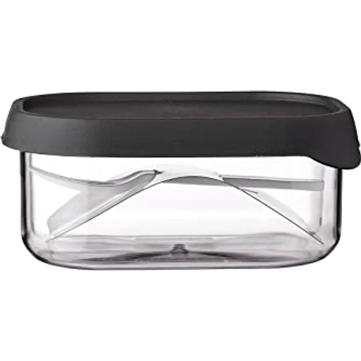 Mepal - Obstbox Take a Break - Obstbox zum Mitnehmen für frisches Obst - Box mit kleiner Obstgabel - Passt perfekt in die Take a Break Lunchbox - 250 ml - Nordic Black – Bild 1