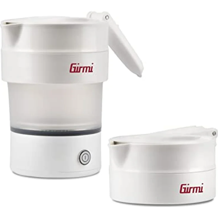 Girmi BL03 Zusammenklappbarer Reise-Wasserkocher, Silikonkrug, 0,6 Liter Fassungsvermögen, 600 W, Platzsparend, BPA-frei, Automatische Abschaltung, Abnehmbares Kabel – Bild 1
