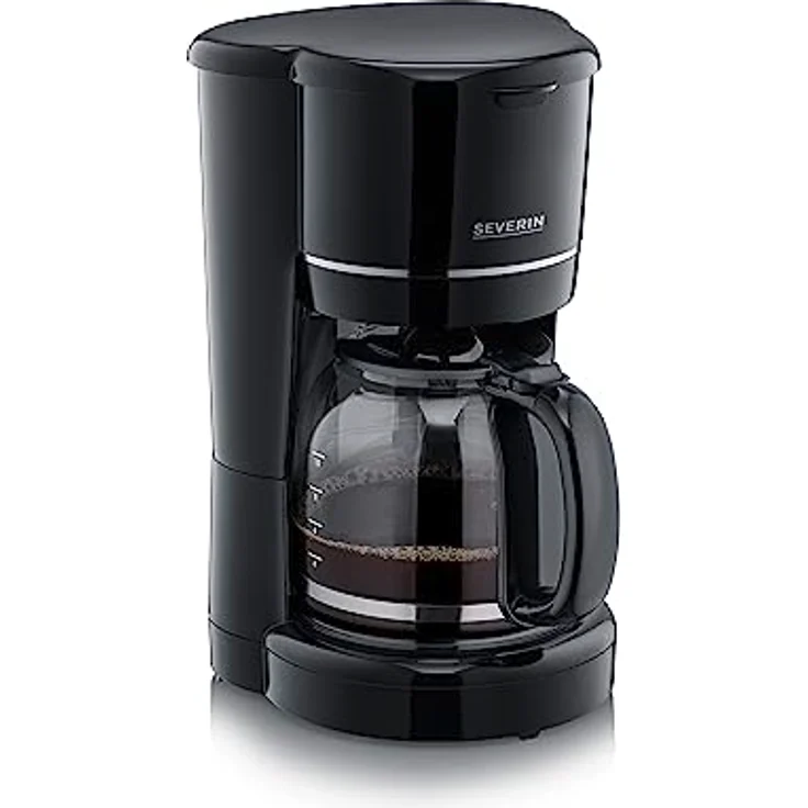 SEVERIN Filterkaffeemaschine mit Glaskanne, Kaffeemaschine für bis zu 10 Tassen, Filtermaschine mit Glaskanne und Permanentfilter, schwarz, KA 4320 – Bild 1