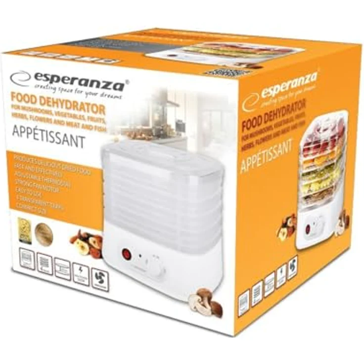 Esperanza Fruit and mushroom dryer Esperanza KD004, Dörrautomat, Weiss – Bild 2