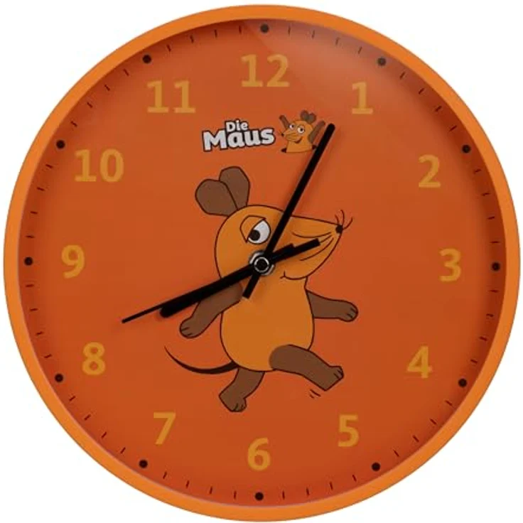 Die Maus Kinder-Wanduhr, 25 cm mit leisem Quarzuhrwerk und tollem Motiv aus „Die Sendung mit der Maus“ – Bild 4