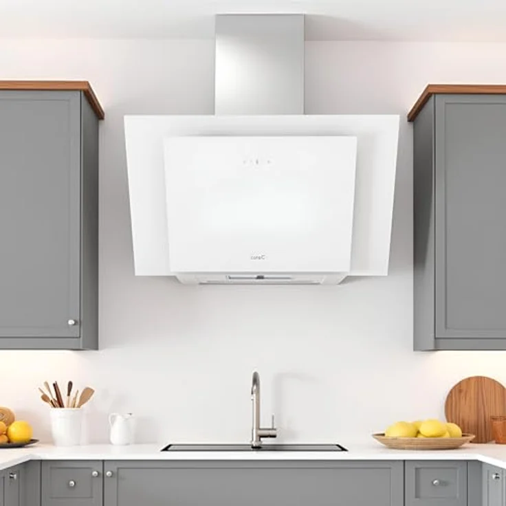 CATA Thalassa Pro 80 GWH, Dunstabzugshaube mit 640 m³/h, digitaler Steuerung, Timer und LED-Beleuchtung, weiß – Bild 3