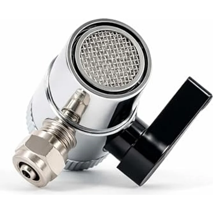 Naturewater Zweiwegehahn Wasserhahn Adapter für Auftischfilter, 7 mm Anschlussdurchmesser, Druckregulierung für sauberes Trinkwasser – Bild 6