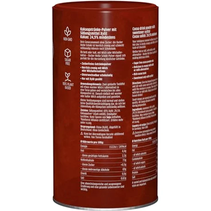 Xucker Trinkschokolade mit Xylit Zuckerfrei 800g – Bild 3