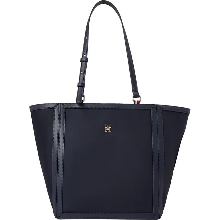 Tommy Hilfiger Shopper TH ESSENTIAL S TOTE, Handtasche Damen Tasche Damen Henkeltasche Recycelte Materialien, Space Blue – Bild 1