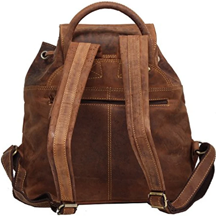Greenburry Vintage City Rucksack, 100% Leder, 35 cm, braun – Bild 4